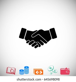 Handshake Icon, flat design best vector icon