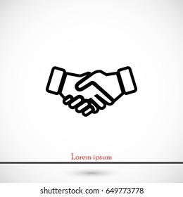 Handshake Icon, flat design best vector icon