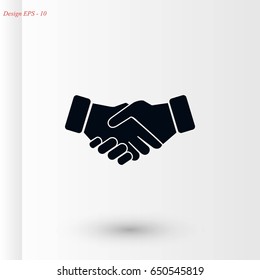 Handshake Icon, flat design best vector icon