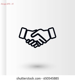 Handshake Icon, flat design best vector icon