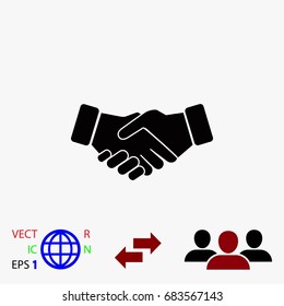 Handshake Icon, flat design best vector icon