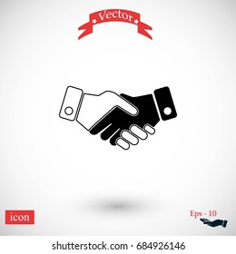 Handshake Icon, flat design best vector icon