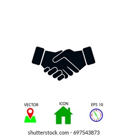 Handshake Icon, flat design best vector icon
