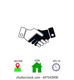 Handshake Icon, flat design best vector icon