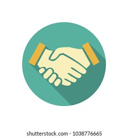Handshake icon in flat design. Business concept