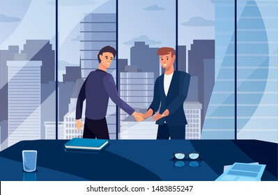 handshake icon flat design image