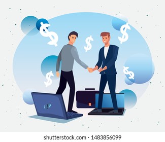 handshake icon flat design image