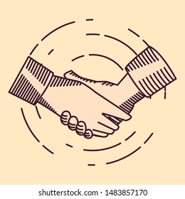 handshake icon flat design image