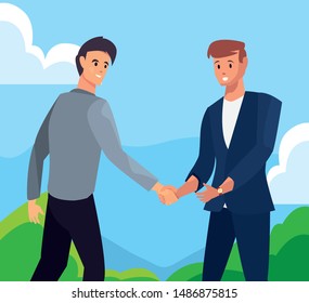 handshake icon flat design image