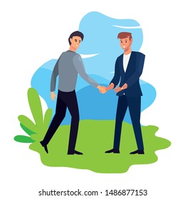 handshake icon flat design image