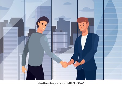 handshake icon flat design image