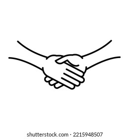 Icono de apretón de manos símbolo de diseño plano aislado en fondo blanco. Concepto de asociación empresarial. Ilustración vectorial