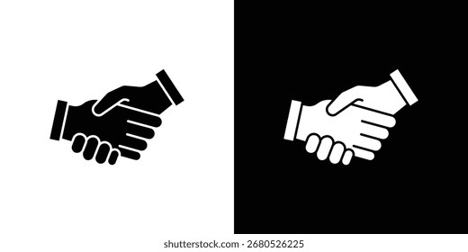 Handshake-Symbol. Kollektion mit flachen Linien.