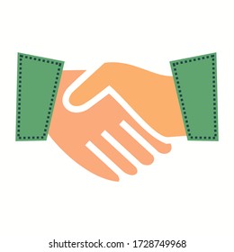 
handshake icon in a flat style. illustration of shaking hands.