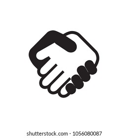 handshake icon in flat style isolated vector illustration on white transparent background