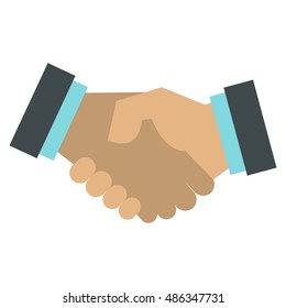 Handshake icon in flat style isolated on white background. Deal symbol vector illustration