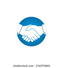 Handshake Icon in flat style, Teamwork and friendship logo isolated on white background, business deal concept, vector illustration