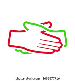 Handshake icon in flat style.Vector illustration.