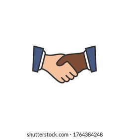 Handshake icon flat vector illustration