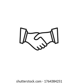 Handshake icon flat vector illustration