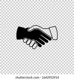 Handshake-Symbol auf weißem Vektorillustration