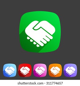 Handshake icon flat web sign symbol logo label