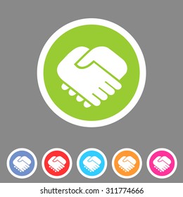 Handshake icon flat web sign symbol logo label