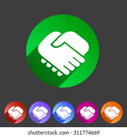 Handshake icon flat web sign symbol logo label