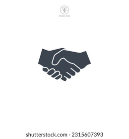 Handshake icon. A friendly and inclusive vector illustration of a handshake, representing agreements, partnerships, and trust.