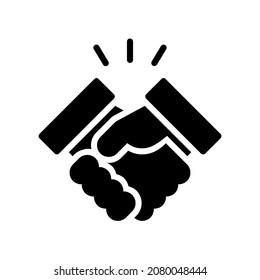 Handshake Icon, Glyph style icon vector illustration, Suitable for website, mobile app, print, presentation, infographic and any other project.
