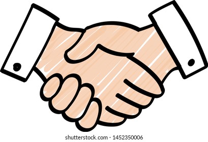 Handshake icon - Hand drawn style