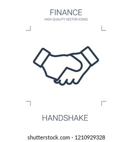 handshake icon. high quality line handshake icon on white background. from finance collection flat trendy vector handshake symbol. use for web and mobile