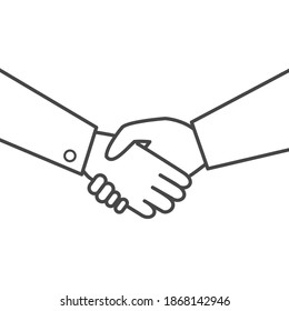 Handshake-Symbol einzeln auf weißem Hintergrund.
