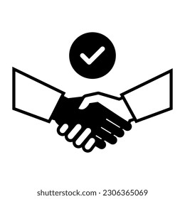 Handshake icon isolated, agreement and contracts concept