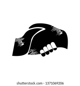 handshake icon isolated on white background, vector illustration