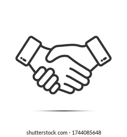 Handshake icon isolated on white background. Contract of the transaction. Successful agreement