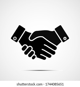 Handshake icon isolated on white background. Contract of the transaction. Successful agreement