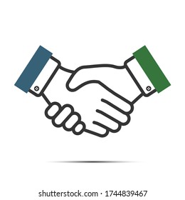 Handshake icon isolated on white background. Contract of the transaction. Successful agreement