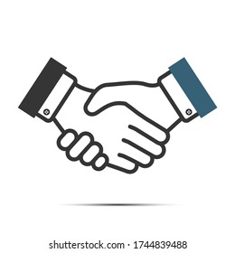 Handshake icon isolated on white background. Contract of the transaction. Successful agreement