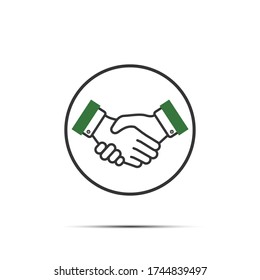Handshake icon isolated on white background. Contract of the transaction. Successful agreement