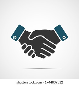 Handshake icon isolated on white background. Contract of the transaction. Successful agreement