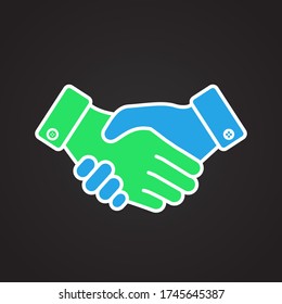 Handshake icon isolated on white background. Contract of the transaction. Successful agreement.