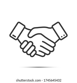 Handshake icon isolated on white background. Contract of the transaction. Successful agreement.