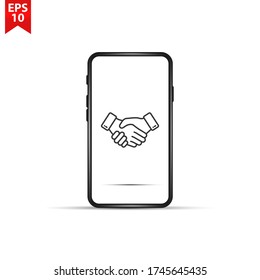 Handshake icon isolated on white background. Contract of the transaction. Successful agreement.