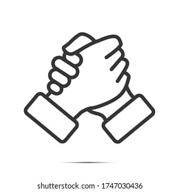 Handshake icon isolated on white background. Handshake icon for web site, marketing, app and logo. Creative business concept, vector illustration