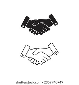 Handshake icon isolated on white background flat vector illustration