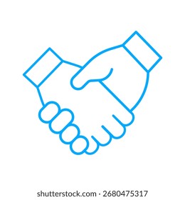 Handshake Icon Isolated on White Background. Business Agreement and Partnership. Vector Illustration