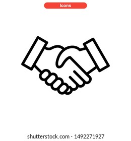 handshake icon isolated sign symbol vector illustration - high quality black style vector icons
