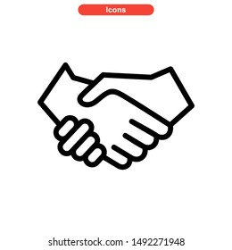 handshake icon isolated sign symbol vector illustration - high quality black style vector icons
