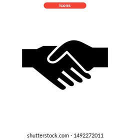 handshake icon isolated sign symbol vector illustration - high quality black style vector icons
